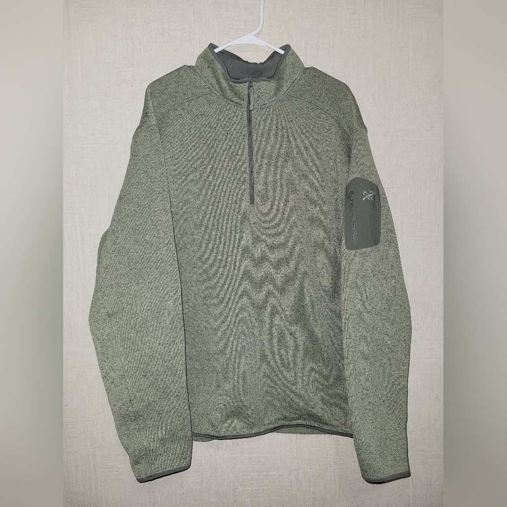 Mens Sage Green Arc'teryx fleece quarter zip 2XL